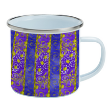 Load image into Gallery viewer, Golden Daisies Purple pattern : Mug Enamel Camping Style - Heat-Resistant  - 10 Oz  - Free standard shipping
