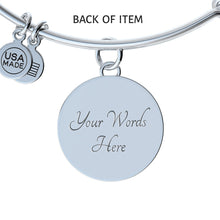 Load image into Gallery viewer, round template - Engraving Window Engraving Window : Round Charm Bracelet, Gold or Silver Plated  - In luxury packaging - Free standard shipping
