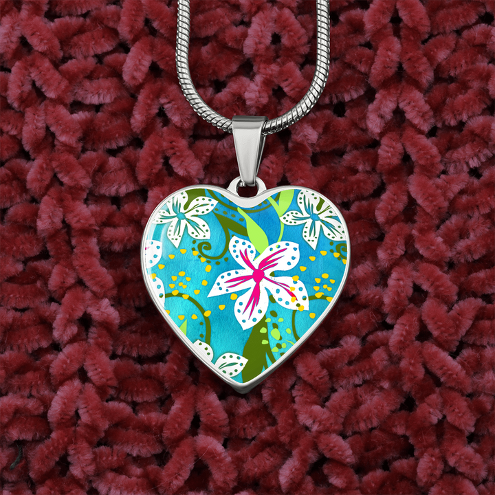 heart template-golden daisies Turquoise Golden Daisies : Heart charm necklace, Gold or Silver Plated  with chain necklace- In luxury packaging - Free standard shipping