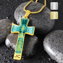 Load image into Gallery viewer, cross-Engraving Window2 Engraving Window : Jewelry Cross Gold or Silver Plated Cross with chain necklace- In luxury packaging - Free standard shipping
