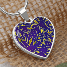 Load image into Gallery viewer, Nightfall Celebration : Heart charm necklace, Gold or Silver Plated  with chain necklace- In luxury packaging - Free standard shipping
