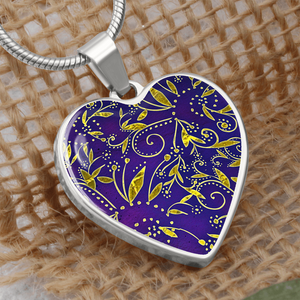 Nightfall Celebration : Heart charm necklace, Gold or Silver Plated  with chain necklace- In luxury packaging - Free standard shipping