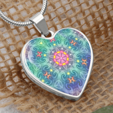 Load image into Gallery viewer, Magic Stardust main pattern : Heart charm necklace, Gold or Silver Plated  with chain necklace- In luxury packaging - Free standard shipping
