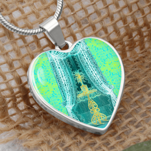 Load image into Gallery viewer, heart template-Engraving Window 2 Engraving Window : Heart charm necklace, Gold or Silver Plated  with chain necklace- In luxury packaging - Free standard shipping
