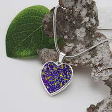 Load image into Gallery viewer, Nightfall Celebration : Heart charm necklace, Gold or Silver Plated  with chain necklace- In luxury packaging - Free standard shipping
