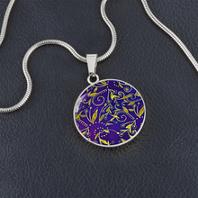 Load image into Gallery viewer, Nightfall Celebration : Round Charm, Gold or Silver Plated, with strong chain necklace   - In luxury packaging - Free standard shipping
