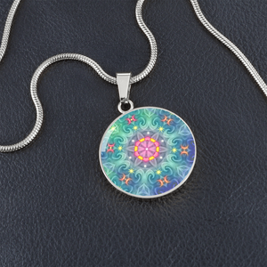 round 1-main Magic Stardust - Pattern : Round Charm, Gold or Silver Plated, with strong chain necklace   - In luxury packaging - Free standard shipping