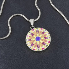 Load image into Gallery viewer, Byzantium Garden : Golden pattern,  Round Charm, Gold or Silver Plated, with strong chain necklace   - In luxury packaging - Free standard
