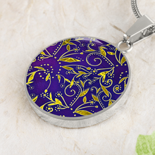 Load image into Gallery viewer, Nightfall Celebration : Round Charm, Gold or Silver Plated, with strong chain necklace   - In luxury packaging - Free standard shipping
