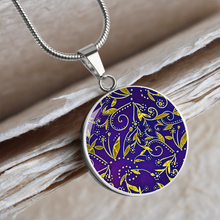 Load image into Gallery viewer, Nightfall Celebration : Round Charm, Gold or Silver Plated, with strong chain necklace   - In luxury packaging - Free standard shipping
