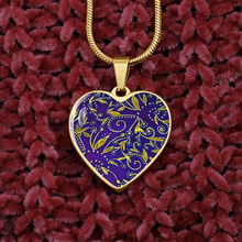 Load image into Gallery viewer, Nightfall Celebration : Heart charm necklace, Gold or Silver Plated  with chain necklace- In luxury packaging - Free standard shipping
