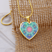Load image into Gallery viewer, Magic Stardust main pattern : Heart charm necklace, Gold or Silver Plated  with chain necklace- In luxury packaging - Free standard shipping
