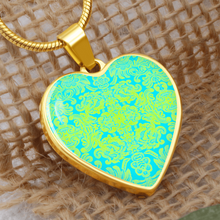 Load image into Gallery viewer, heart template-Engraving Window Engraving Window : Heart charm necklace, Gold or Silver Plated  with chain necklace- In luxury packaging - Free standard shipping
