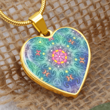 Load image into Gallery viewer, Magic Stardust main pattern : Heart charm necklace, Gold or Silver Plated  with chain necklace- In luxury packaging - Free standard shipping
