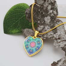 Load image into Gallery viewer, Magic Stardust main pattern : Heart charm necklace, Gold or Silver Plated  with chain necklace- In luxury packaging - Free standard shipping

