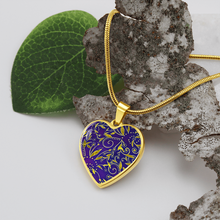 Load image into Gallery viewer, Nightfall Celebration : Heart charm necklace, Gold or Silver Plated  with chain necklace- In luxury packaging - Free standard shipping

