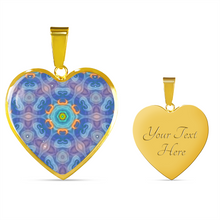 Load image into Gallery viewer, Magic Stardust purple pattern : Heart charm necklace, Gold or Silver Plated  with chain necklace- In luxury packaging - Free standard shipping
