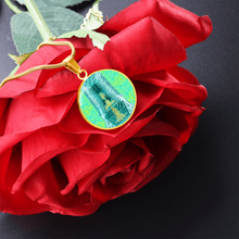Load image into Gallery viewer, round template - Engraving Window2 Engraving Window: Round Charm, Gold or Silver Plated, with strong chain necklace   - In luxury packaging - Free standard shipping

