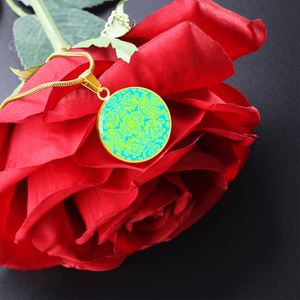 round template - Engraving Window Engraving Window: Round Charm, Gold or Silver Plated, with strong chain necklace   - In luxury packaging - Free standard shipping