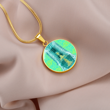 Load image into Gallery viewer, round template - Engraving Window2 Engraving Window: Round Charm, Gold or Silver Plated, with strong chain necklace   - In luxury packaging - Free standard shipping
