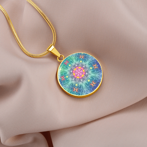round 1-main Magic Stardust - Pattern : Round Charm, Gold or Silver Plated, with strong chain necklace   - In luxury packaging - Free standard shipping