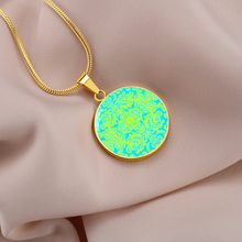 Load image into Gallery viewer, round template - Engraving Window Engraving Window: Round Charm, Gold or Silver Plated, with strong chain necklace   - In luxury packaging - Free standard shipping
