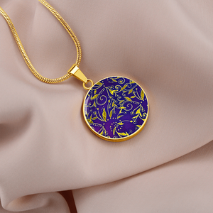 Nightfall Celebration : Round Charm, Gold or Silver Plated, with strong chain necklace   - In luxury packaging - Free standard shipping