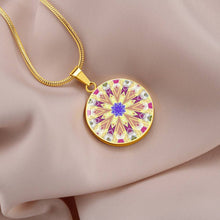 Load image into Gallery viewer, Byzantium Garden : Golden pattern,  Round Charm, Gold or Silver Plated, with strong chain necklace   - In luxury packaging - Free standard
