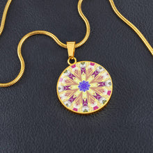 Load image into Gallery viewer, Byzantium Garden : Golden pattern,  Round Charm, Gold or Silver Plated, with strong chain necklace   - In luxury packaging - Free standard
