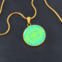 Load image into Gallery viewer, round template - Engraving Window Engraving Window: Round Charm, Gold or Silver Plated, with strong chain necklace   - In luxury packaging - Free standard shipping
