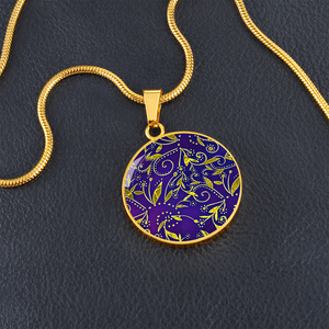 Nightfall Celebration : Round Charm, Gold or Silver Plated, with strong chain necklace   - In luxury packaging - Free standard shipping