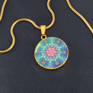 round 1-main Magic Stardust - Pattern : Round Charm, Gold or Silver Plated, with strong chain necklace   - In luxury packaging - Free standard shipping