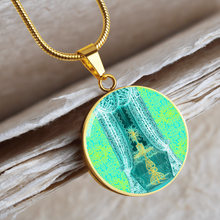 Load image into Gallery viewer, round template - Engraving Window2 Engraving Window: Round Charm, Gold or Silver Plated, with strong chain necklace   - In luxury packaging - Free standard shipping
