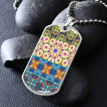 Load image into Gallery viewer, Byzantium Garden : Mixed Pattern, Soldiers’ tag necklace, Gold or Silver Plated with chain - In luxury packaging - Free standard shipping
