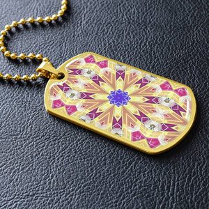 Byzantium Garden : Gold pattern Soldiers’ tag necklace, Gold or Silver Plated  with chain - In luxury packaging - Free standard shipping