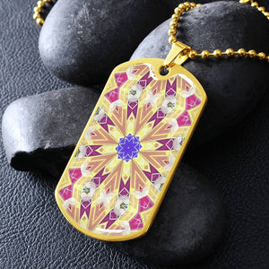 Byzantium Garden : Gold pattern Soldiers’ tag necklace, Gold or Silver Plated  with chain - In luxury packaging - Free standard shipping