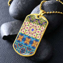 Load image into Gallery viewer, Byzantium Garden : Mixed Pattern, Soldiers’ tag necklace, Gold or Silver Plated with chain - In luxury packaging - Free standard shipping
