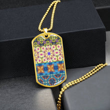 Load image into Gallery viewer, Byzantium Garden : Mixed Pattern, Soldiers’ tag necklace, Gold or Silver Plated with chain - In luxury packaging - Free standard shipping

