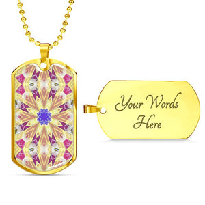 Byzantium Garden : Gold pattern Soldiers’ tag necklace, Gold or Silver Plated  with chain - In luxury packaging - Free standard shipping