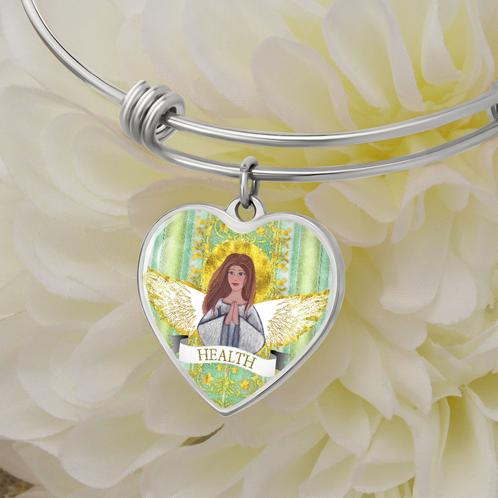 Health Angel : Heart charm Bracelet, Gold or Silver Plated  - In luxury packaging - Free standard shipping