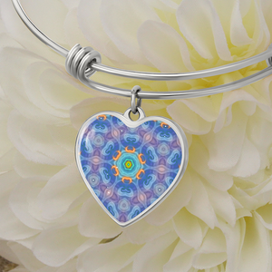 heart1-purple Magic Stardust : Heart charm Bracelet, Gold or Silver Plated  - In luxury packaging - Free standard shipping