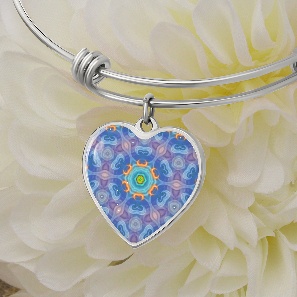 heart1-purple Magic Stardust : Heart charm Bracelet, Gold or Silver Plated  - In luxury packaging - Free standard shipping