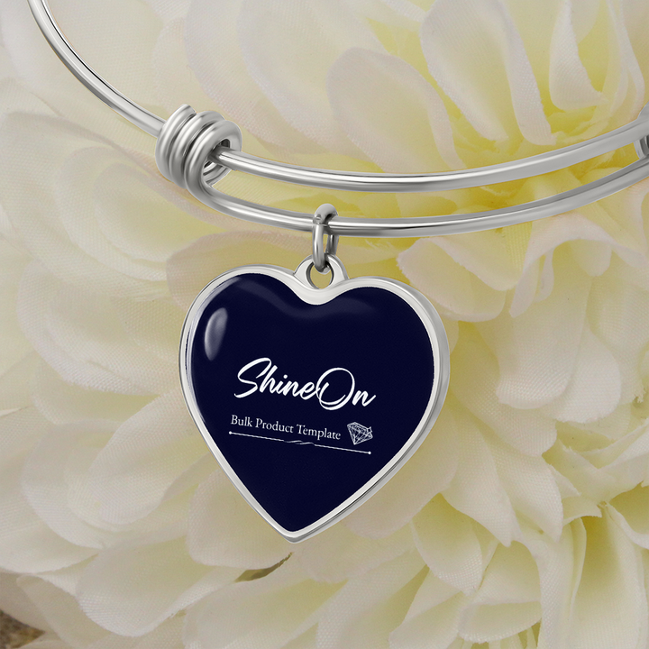 Golden Daisies : Heart charm Bracelet, Gold or Silver Plated  - In luxury packaging - Free standard shipping