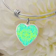 Load image into Gallery viewer, heart template-Engraving Window Engraving Window : Heart charm Bracelet, Gold or Silver Plated  - In luxury packaging - Free standard shipping
