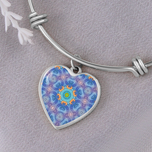 heart1-purple Magic Stardust : Heart charm Bracelet, Gold or Silver Plated  - In luxury packaging - Free standard shipping