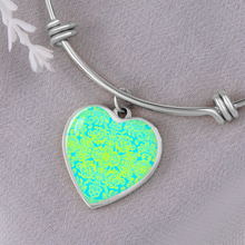 Load image into Gallery viewer, heart template-Engraving Window Engraving Window : Heart charm Bracelet, Gold or Silver Plated  - In luxury packaging - Free standard shipping

