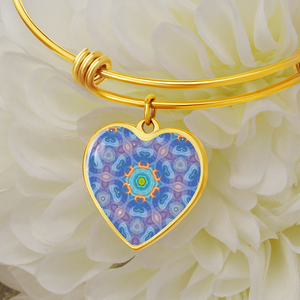 heart1-purple Magic Stardust : Heart charm Bracelet, Gold or Silver Plated  - In luxury packaging - Free standard shipping