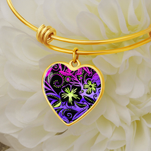 Load image into Gallery viewer, Glowing Flowers : Heart charm Bracelet, Gold or Silver Plated  - In luxury packaging - Free standard shipping
