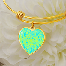 Load image into Gallery viewer, heart template-Engraving Window Engraving Window : Heart charm Bracelet, Gold or Silver Plated  - In luxury packaging - Free standard shipping
