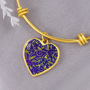 Nightfall Celebration : Heart charm Bracelet, Gold or Silver Plated  - In luxury packaging - Free standard shipping